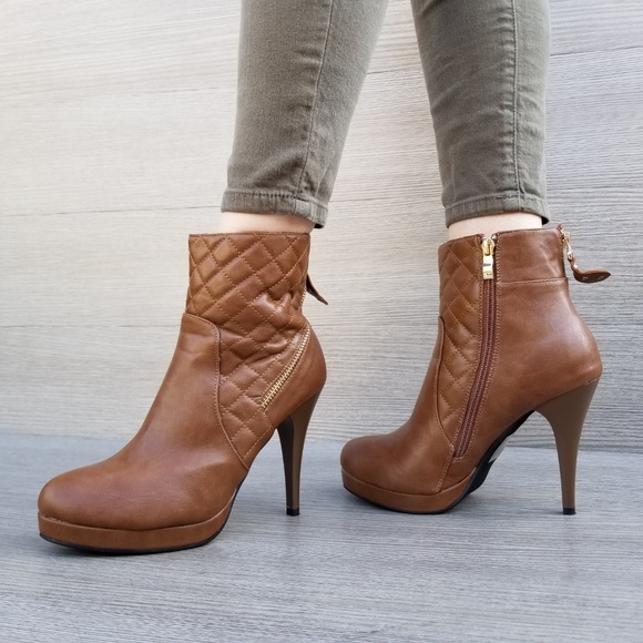 Platform High Heel Ankle Boots Fur inside-BB - Picture 6 of 8